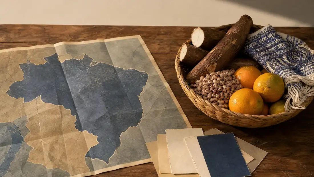 Cena editorial sobre diferenças regionais em hábitos cotidianos